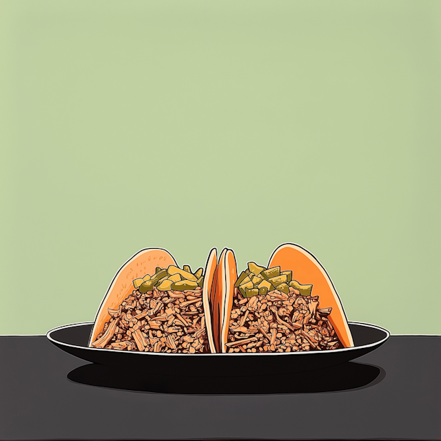 Stylized Illustration of Tacos