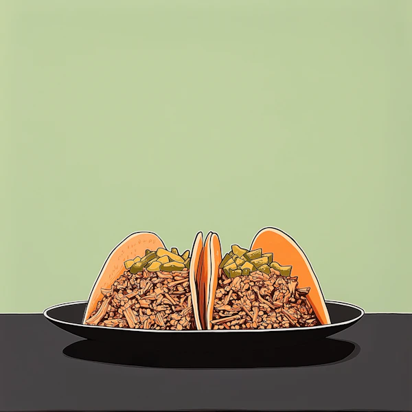 Stylized Illustration of Tacos