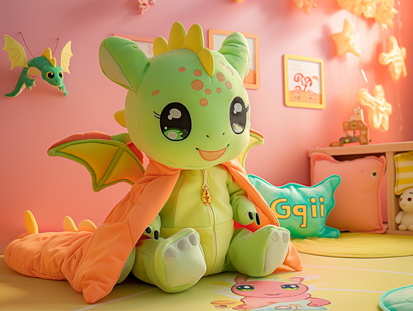 Plush Dragon Toy in Children's Room