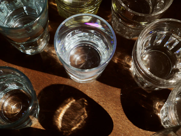 Sunlit Glass Reflections