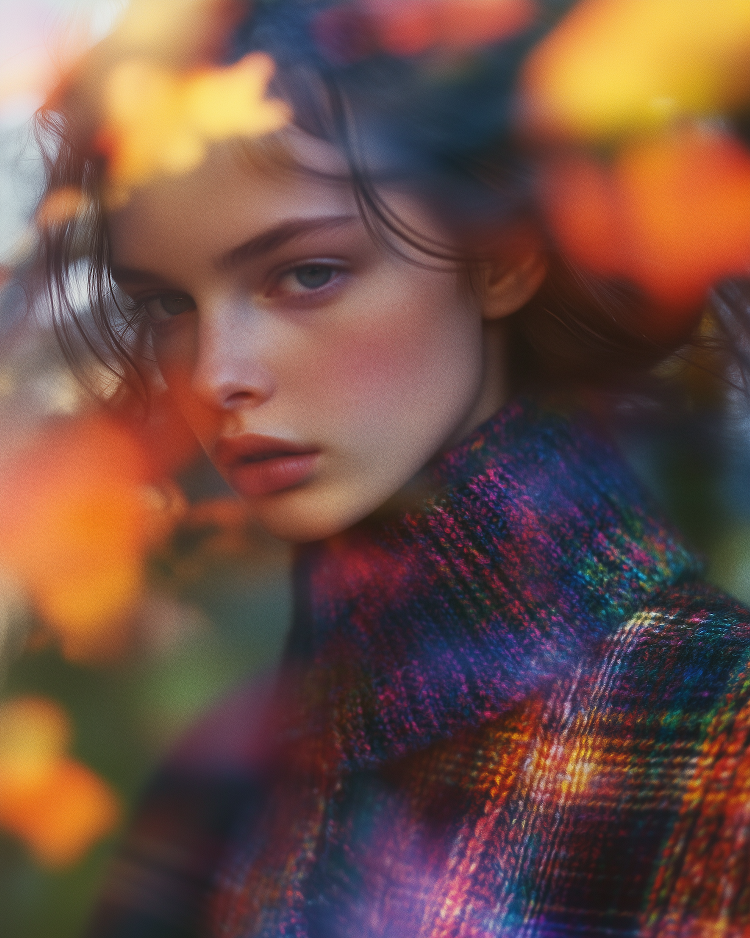 Contemplative Woman in Autumn