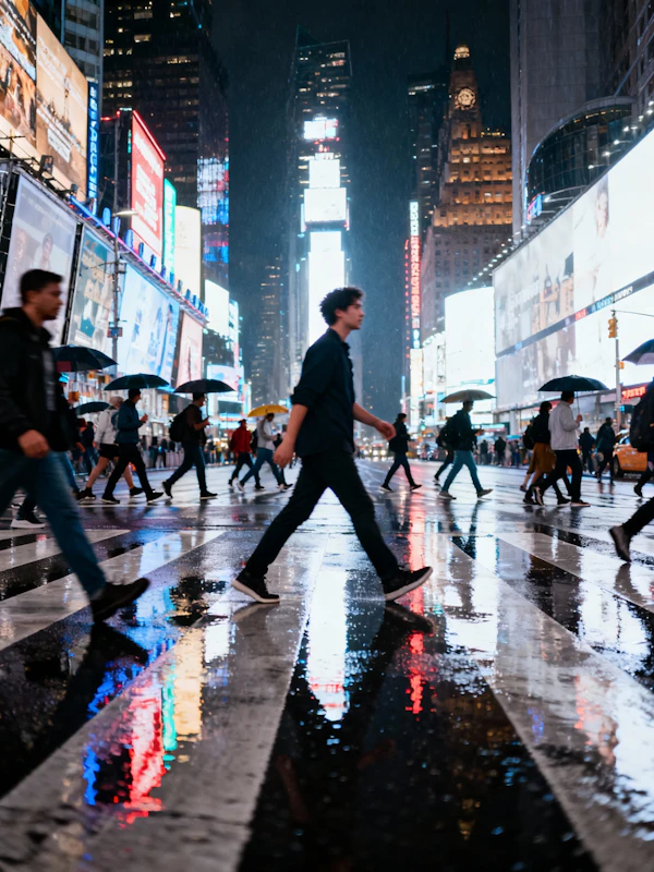 Urban Night Crosswalk