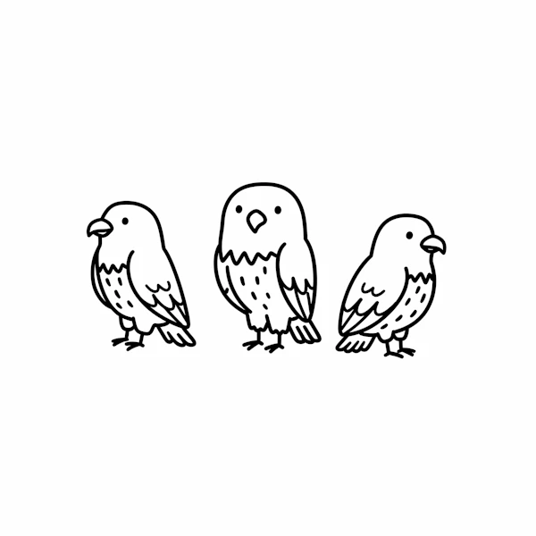 Cartoon Birds Drawing