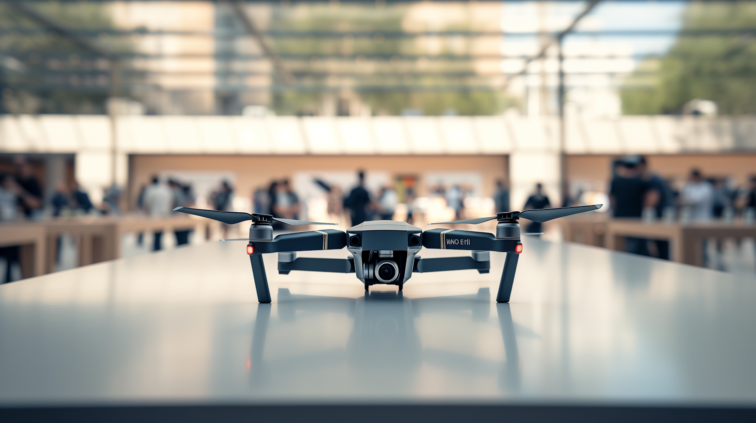 Sleek Black Quadcopter Drone on Display