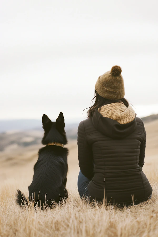 Serene Companionship in a Field