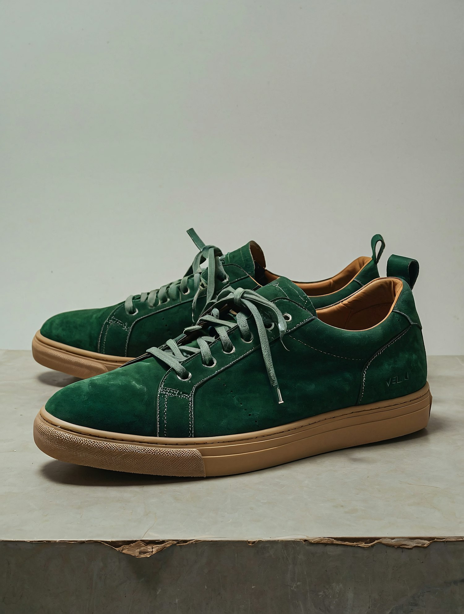 Stylish Green Suede Sneakers