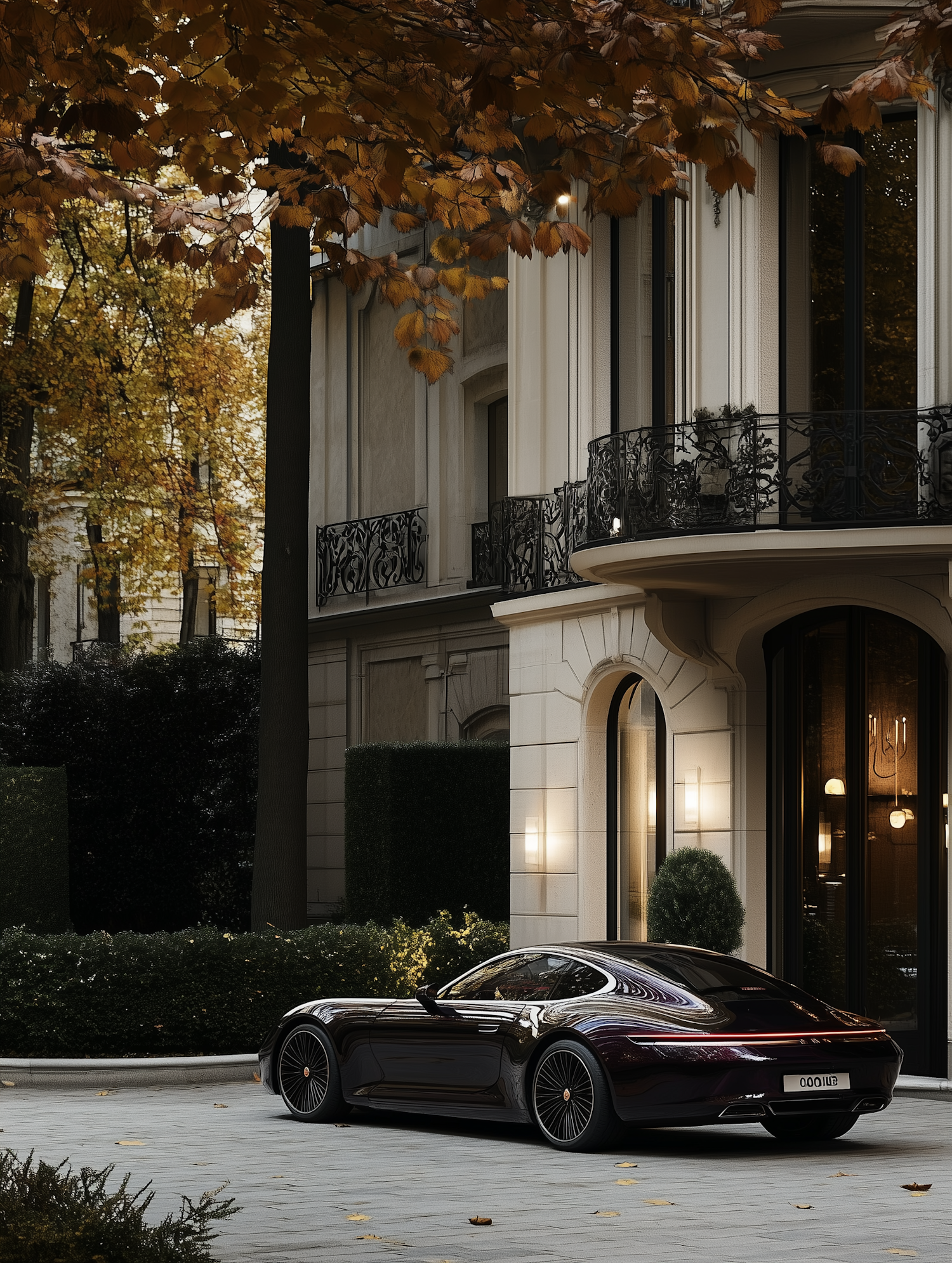 Luxury Car in Front of Elegant Building