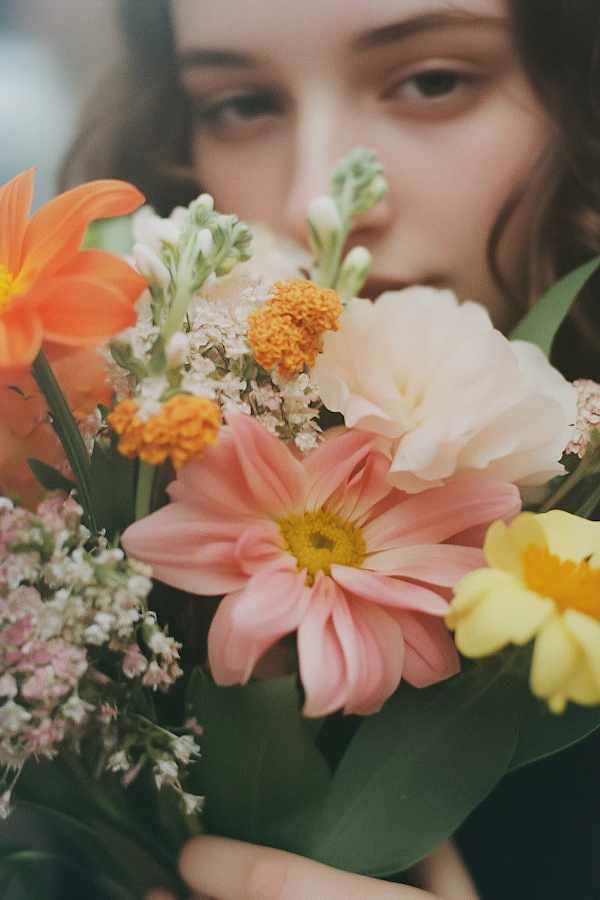 Contemplative Floral Close-up