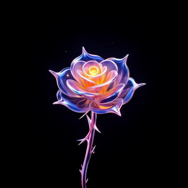 Luminous 3D Rose