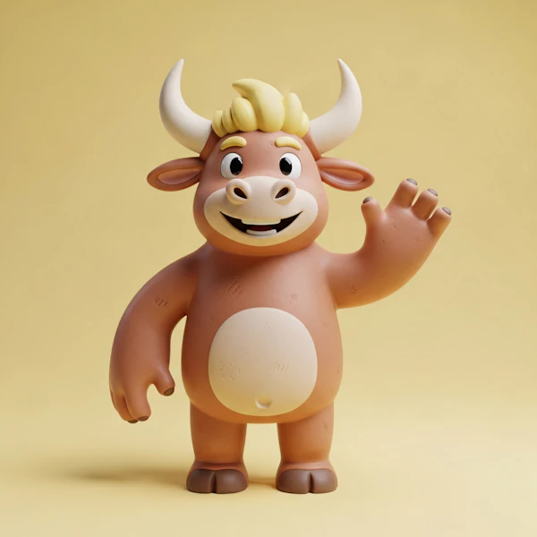 Cheerful Cartoon Bull