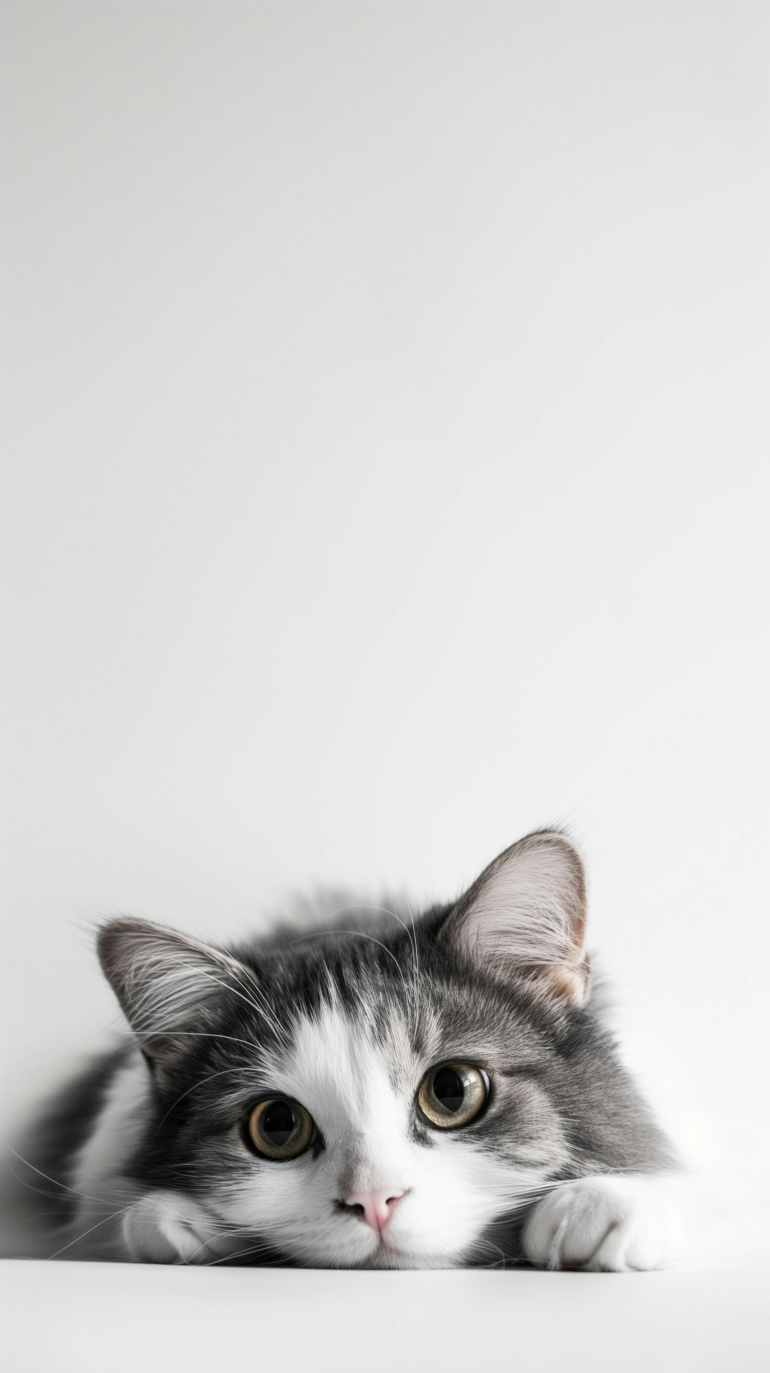 Golden-eyed Gray and White Cat