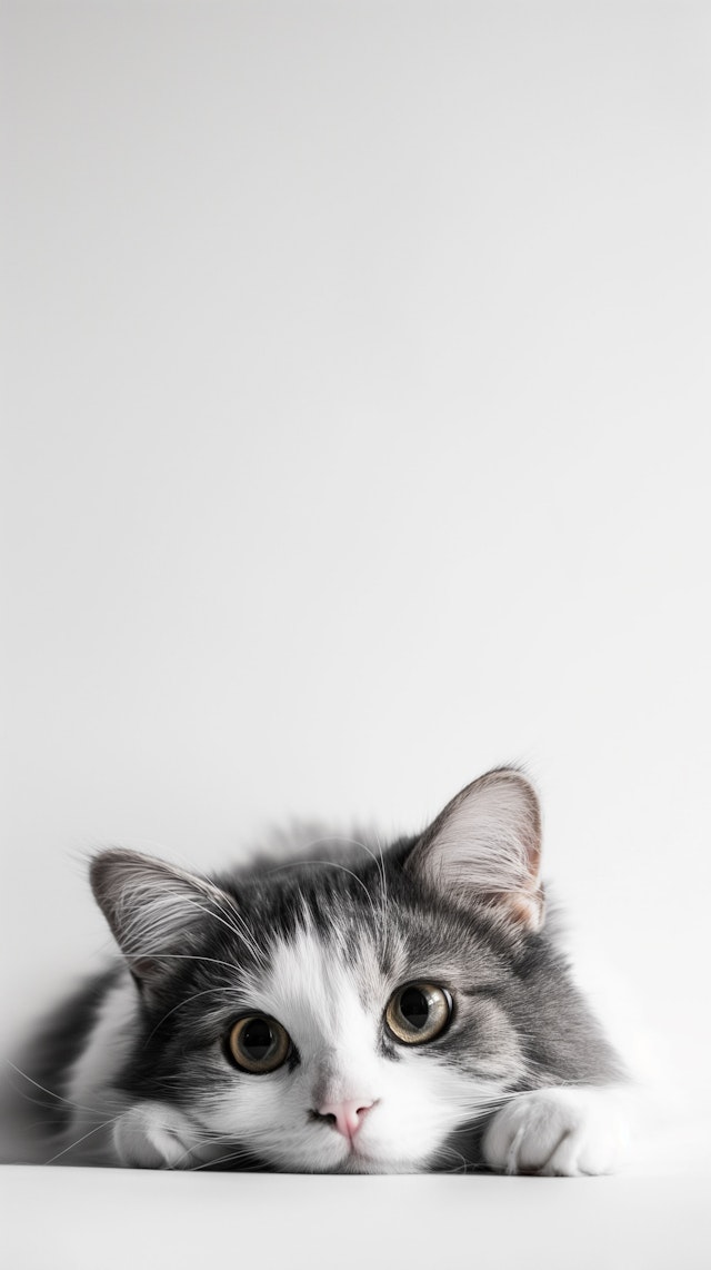 Golden-eyed Gray and White Cat