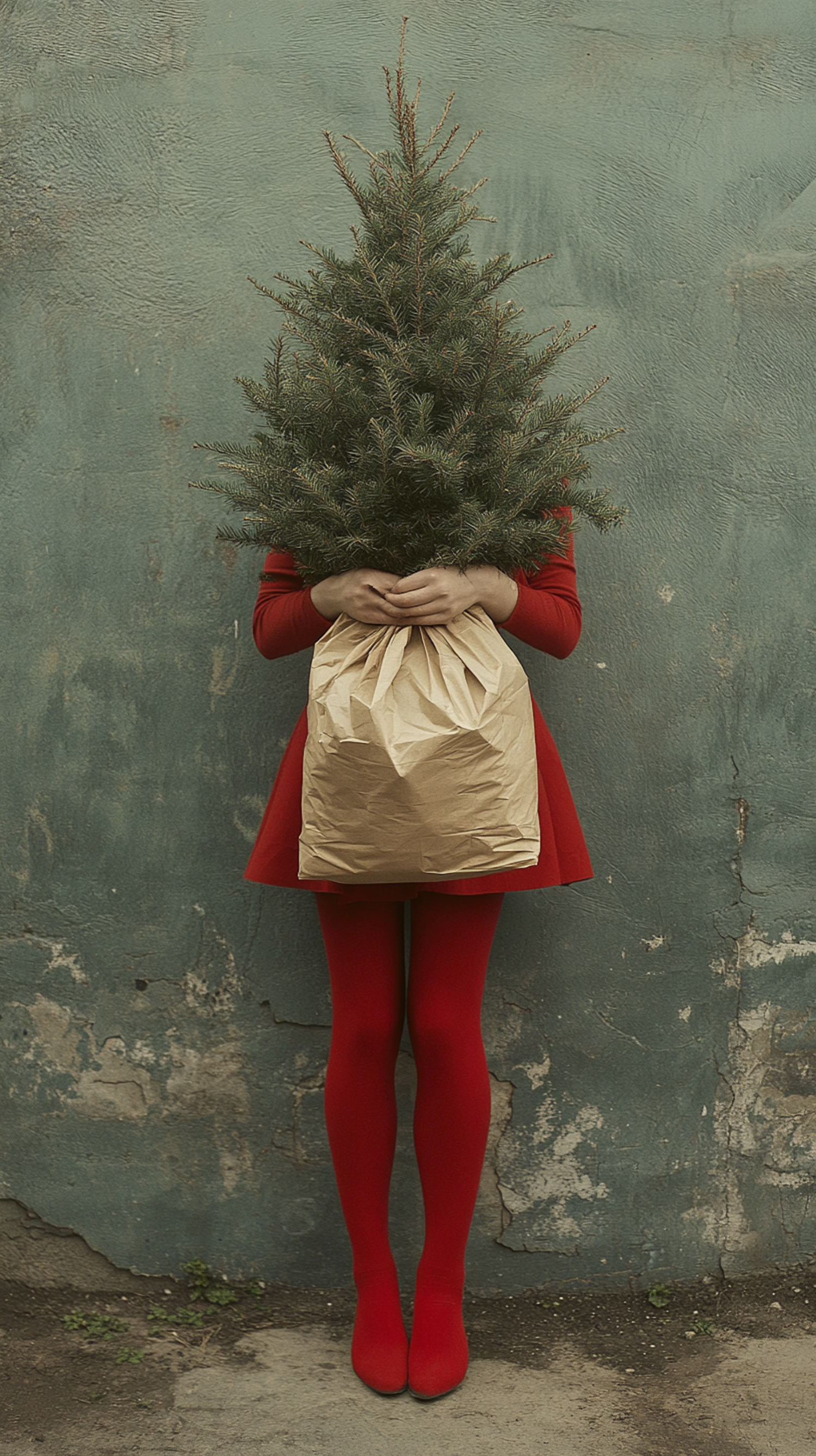 Person with Evergreen Tree