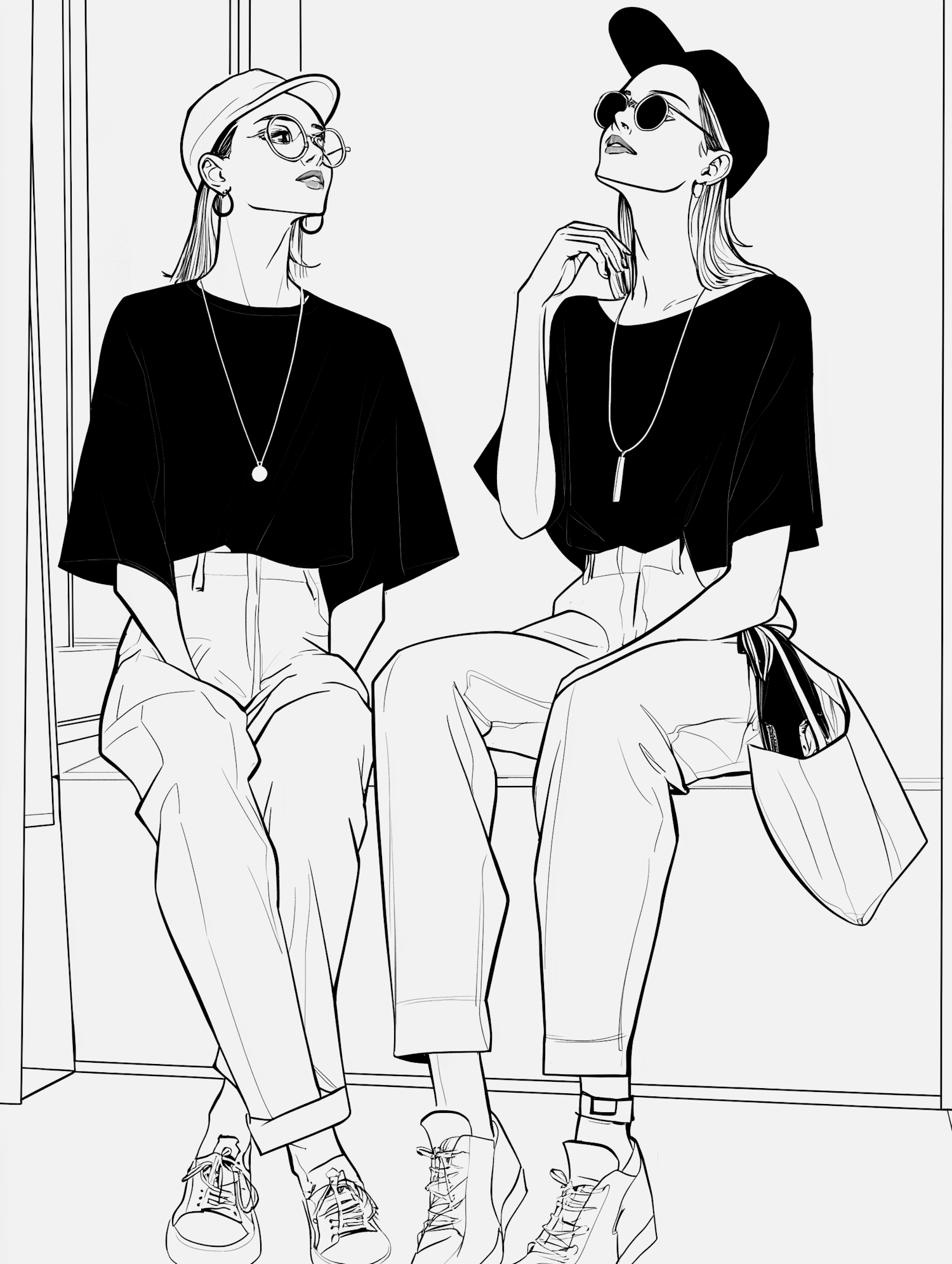 Stylish Duo in Monochrome