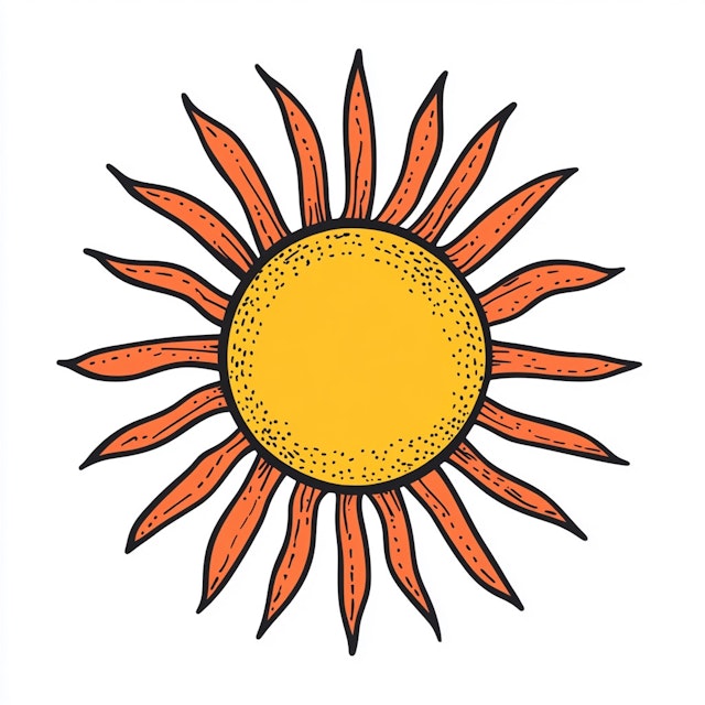 Stylized Sun Illustration