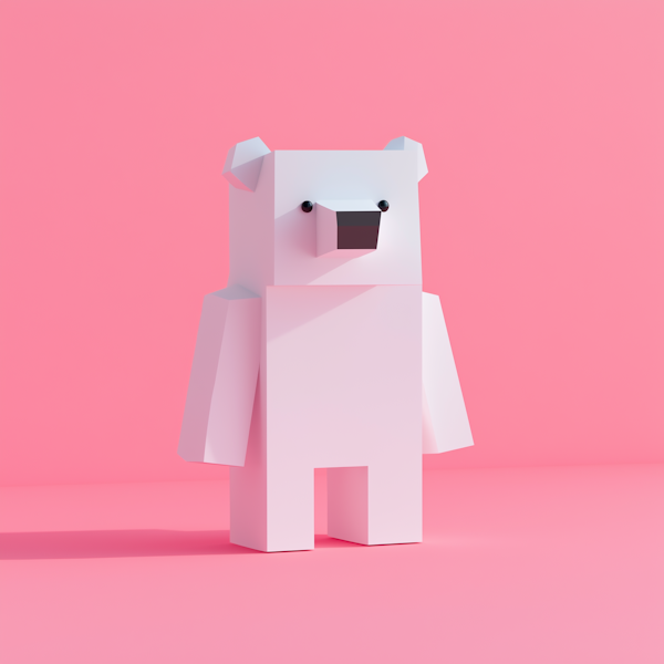 Minimalist Geometric Polar Bear