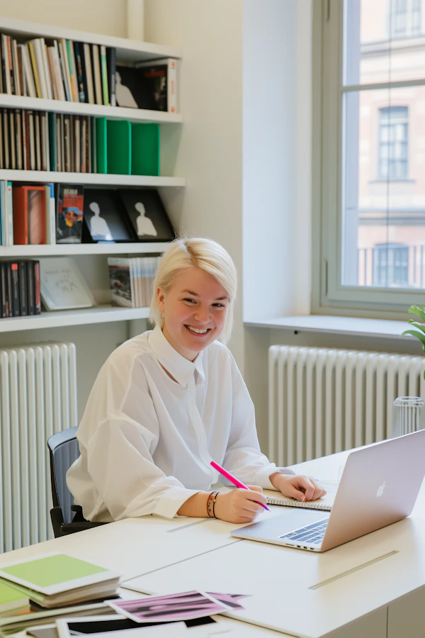 Woman Writing at Desk