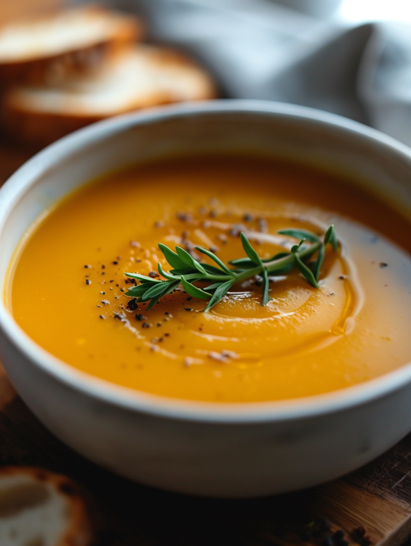 Creamy Orange Soup with Rosemary