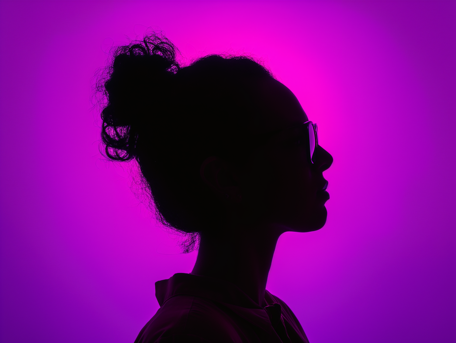 Contemplative Silhouette in Purple