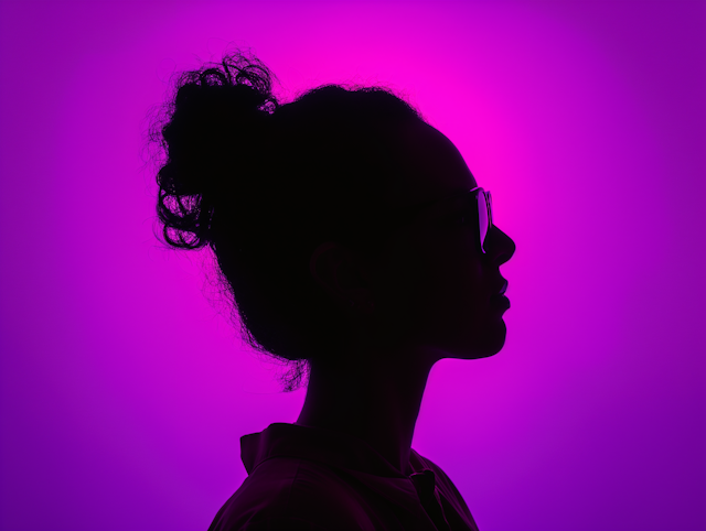 Contemplative Silhouette in Purple