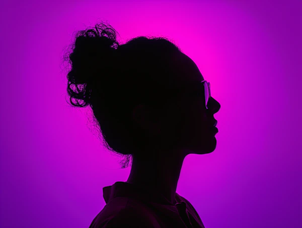 Contemplative Silhouette in Purple