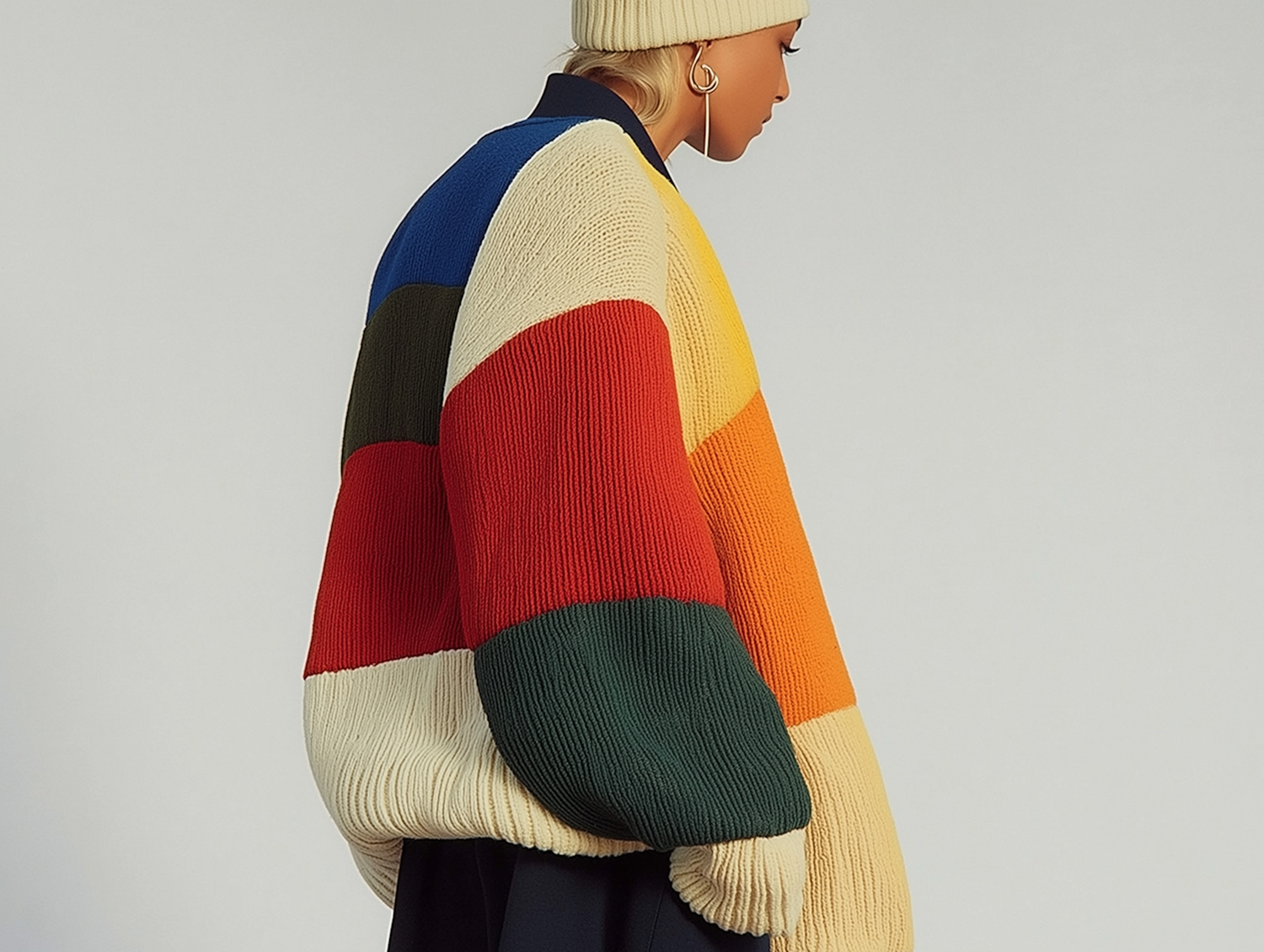 Colorful Knit Sweater Fashion