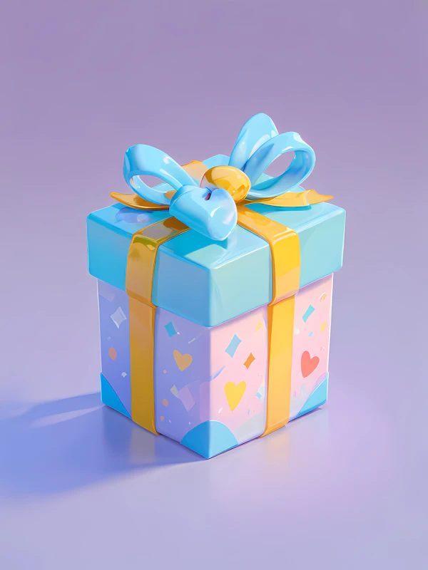 Pastel Gift Box Render
