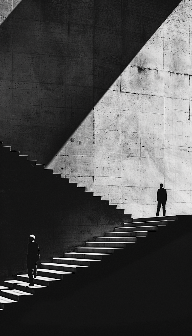 Light and Shadow on Staircase