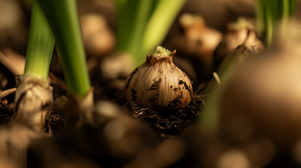 Bulb in Soil Close-Up