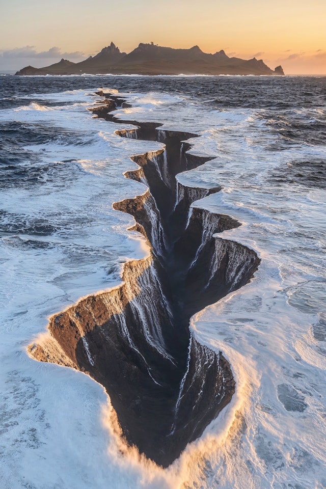 Dramatic Seascape with Chasm