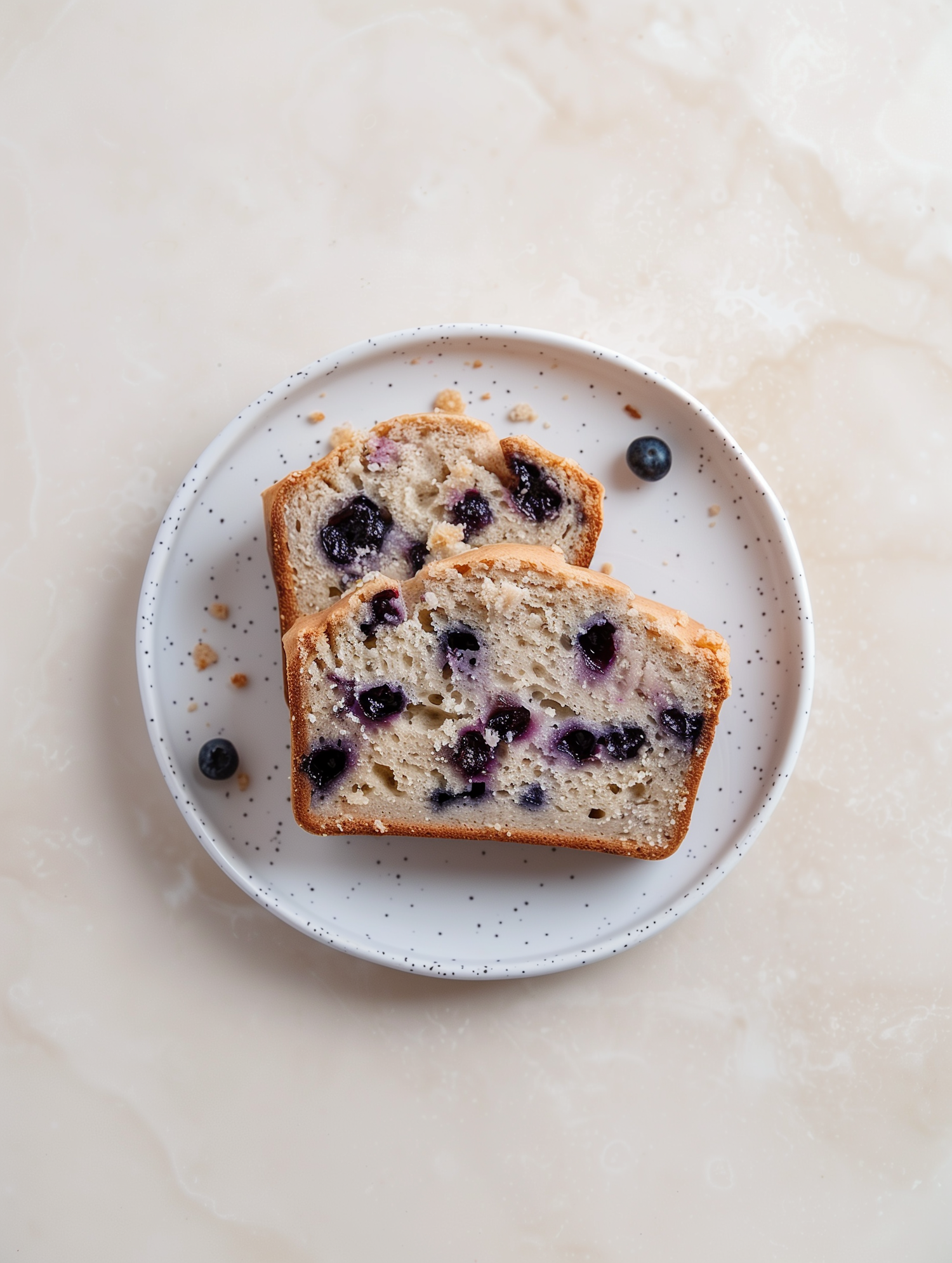 Blueberry Bread on Plate