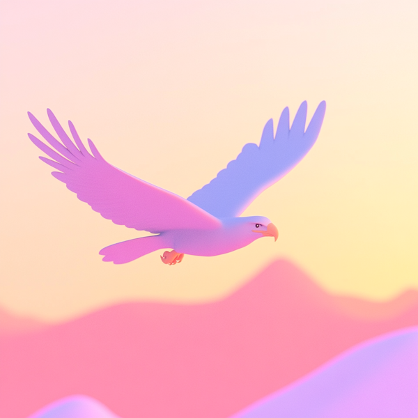 Stylized Bird in Flight Illustration