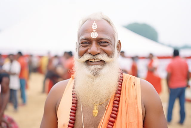 Smiling South Asian Spiritual Leader