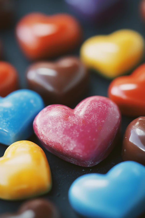 Colorful Heart-Shaped Candies