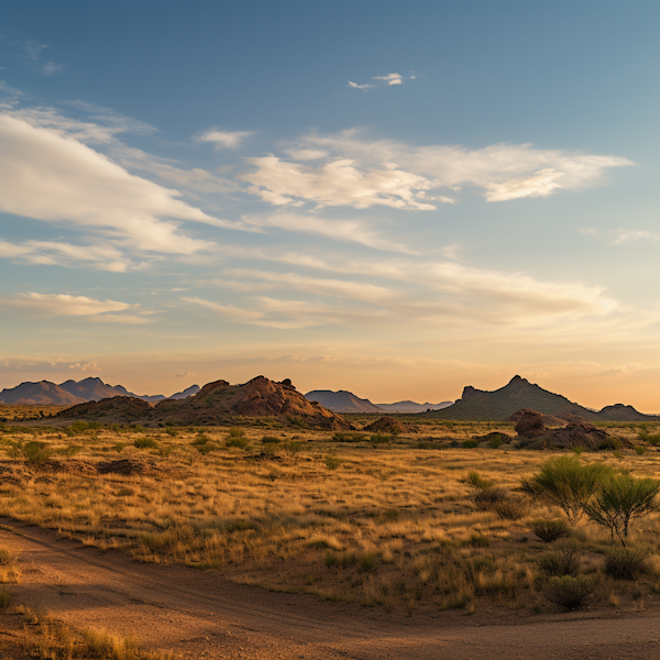 Golden Hour Solitude in the Desert