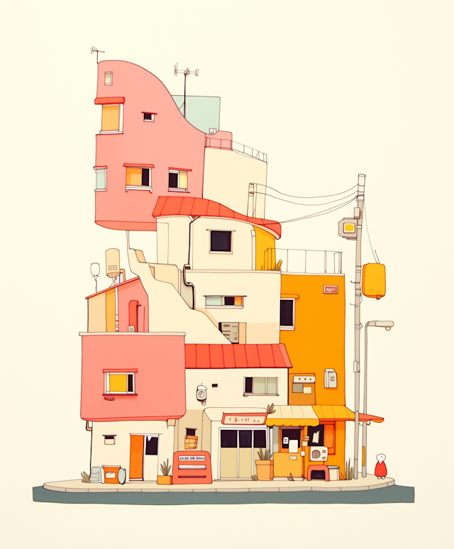 Whimsical Multi-Story Building