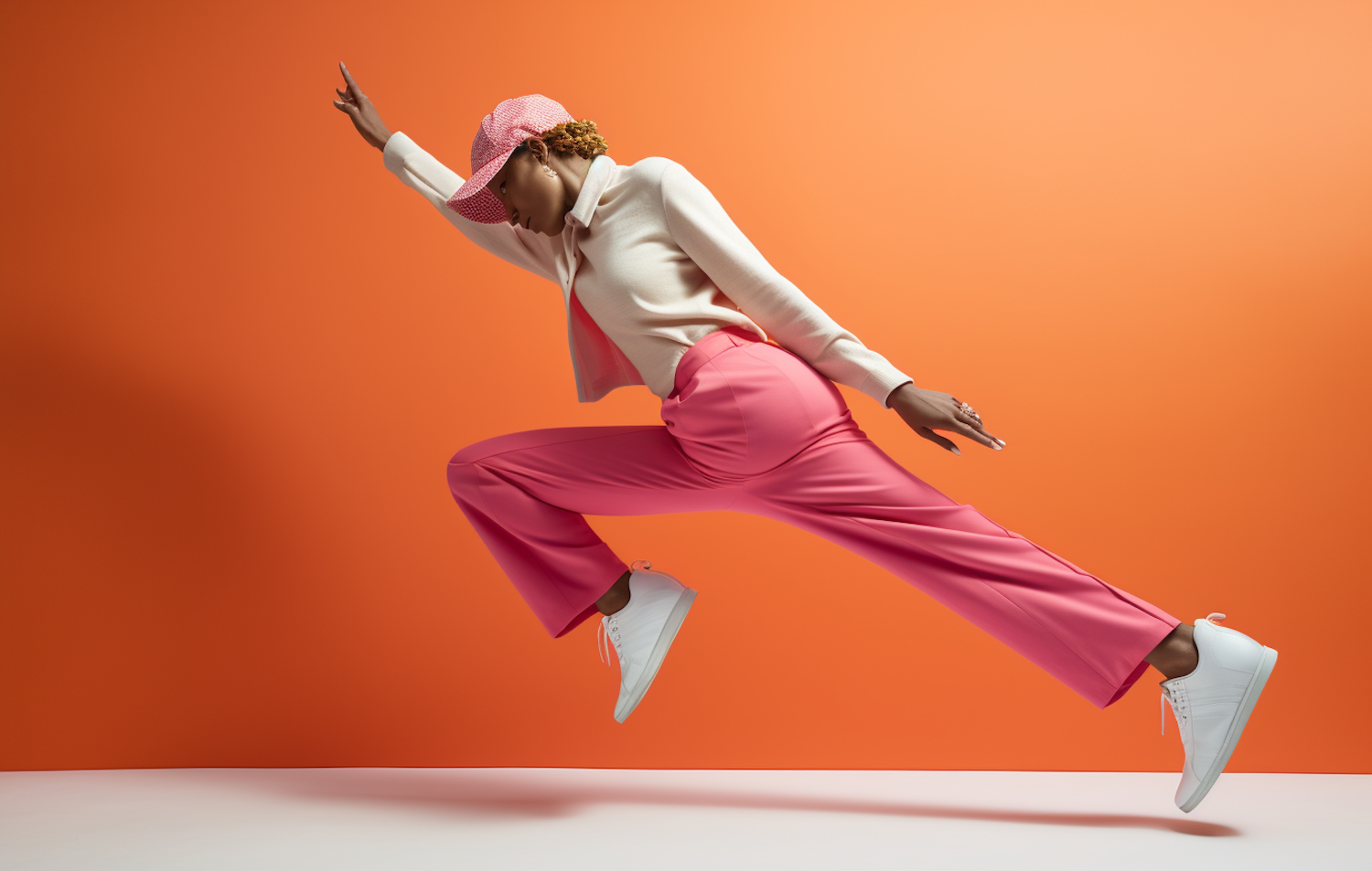 Dynamic Dance in Vibrant Orange