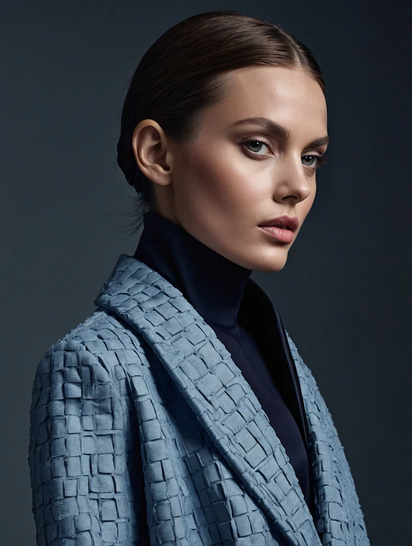 Elegant Woman in Blue Jacket