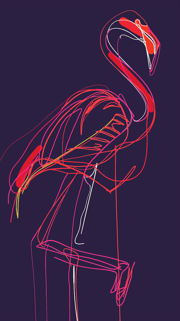 Stylized Flamingo Artwork
