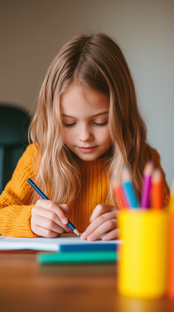 Young Girl Drawing