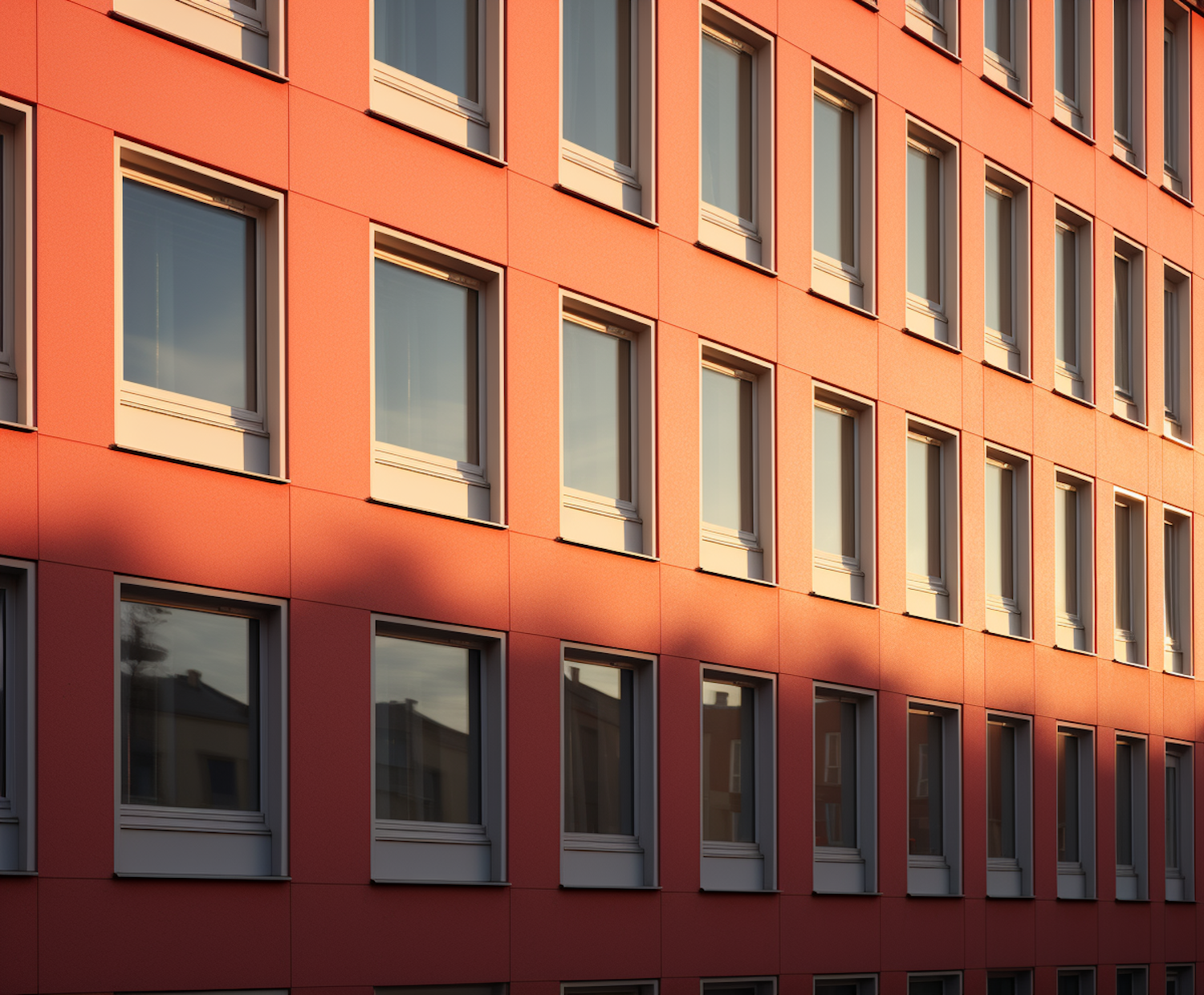 Late Afternoon Luminance on Geometric Facade