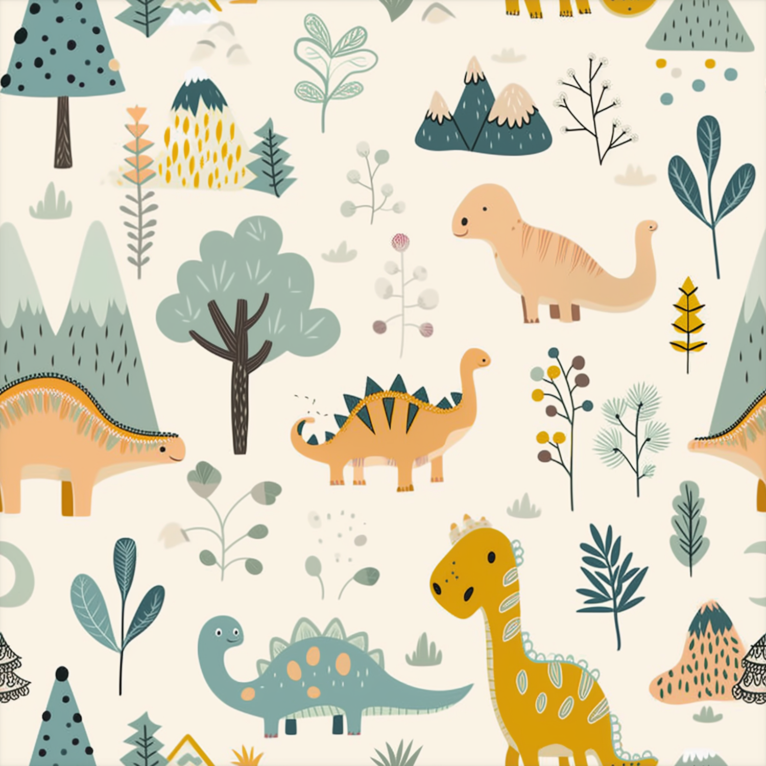 Whimsical Dinosaur Illustration