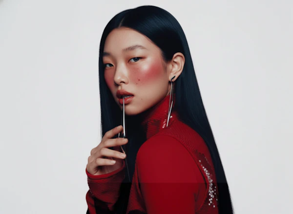 Modern Red Portrait