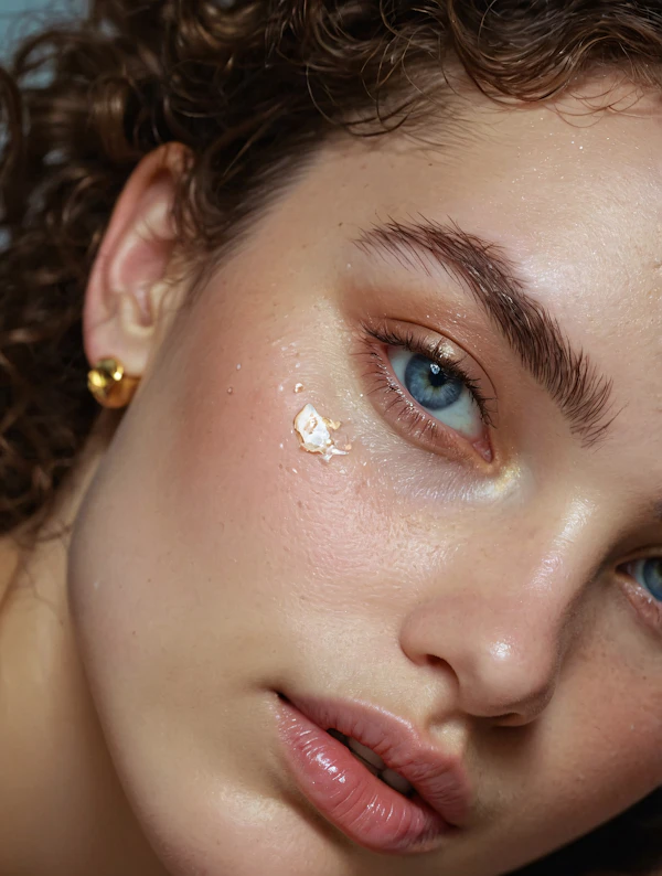 Close-up Portrait with Skincare Focus