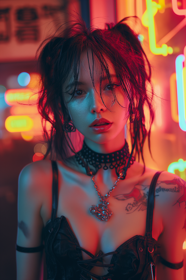 Neon Rebel Portrait