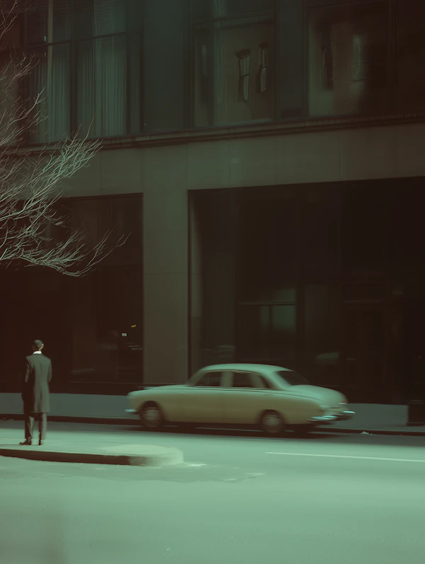 Solitary Figure on Sidewalk