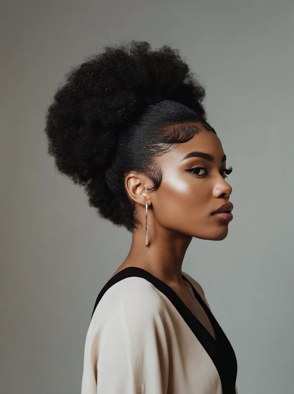 Elegant Afro Puff Portrait