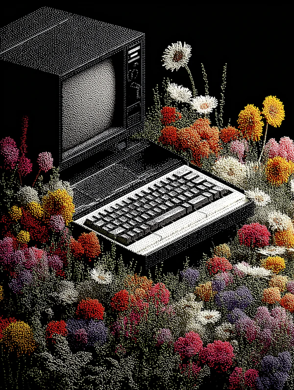 Retro Computer in Bloom