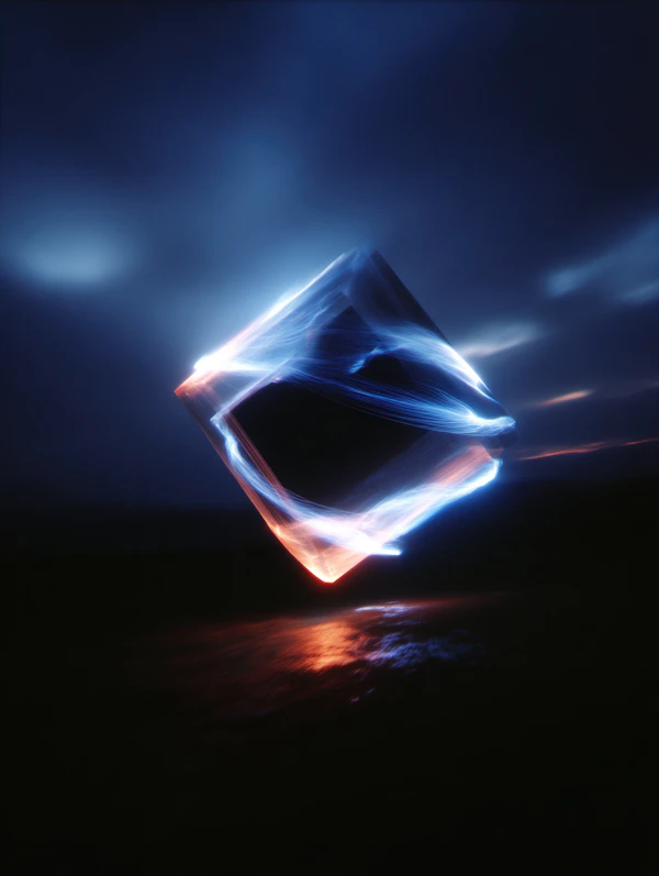 Futuristic Glowing Cube