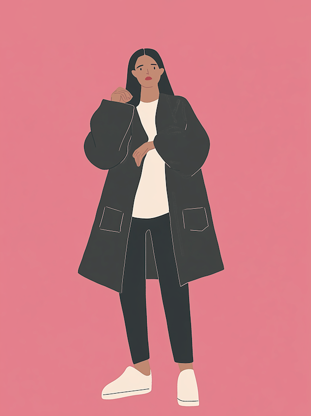 Stylized Illustration of a Fashionable Woman